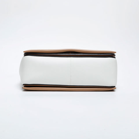 CELINE Leather Frame Shoulder Bag white WS21394