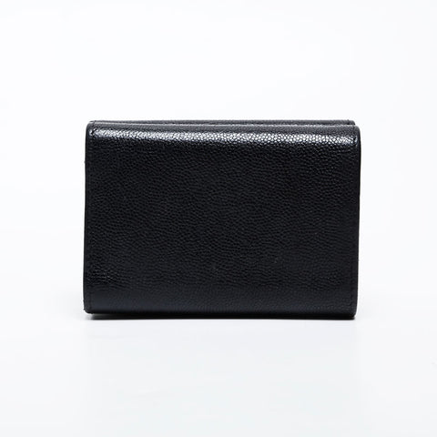 CHANEL No. 26 2018-2019 COCO Mark Compact Wallet Caviar Tri-fold wallet black WS21396