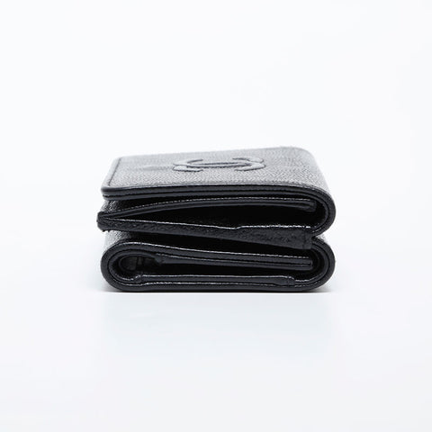 CHANEL No. 26 2018-2019 COCO Mark Compact Wallet Caviar Tri-fold wallet black WS21396