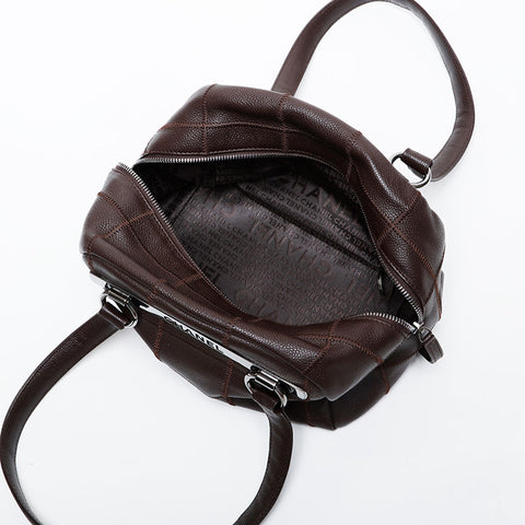 CHANEL No. 9 2004-2005 Chocolate Bar Bowling Bag Shoulder Bag Brown WS21398