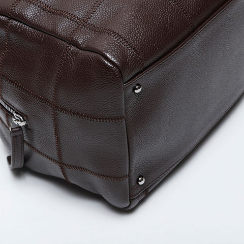 CHANEL No. 9 2004-2005 Chocolate Bar Bowling Bag Shoulder Bag Brown WS21398