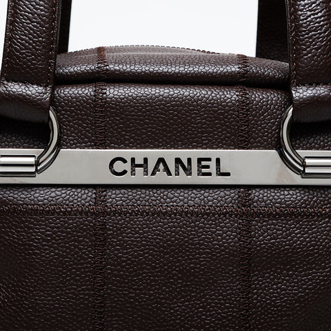 CHANEL No. 9 2004-2005 Chocolate Bar Bowling Bag Shoulder Bag Brown WS21398