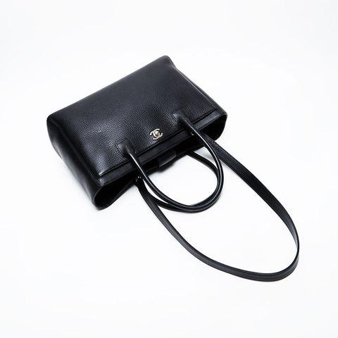 CHANEL No. 19 2014 Executive Tote Leather Tote Bag black WS21399
