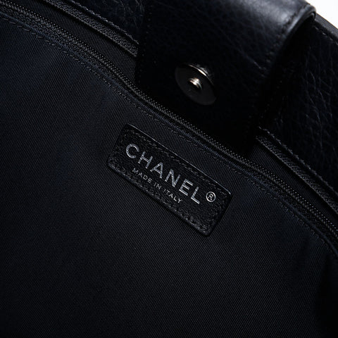 CHANEL No. 19 2014 Executive Tote Leather Tote Bag black WS21399