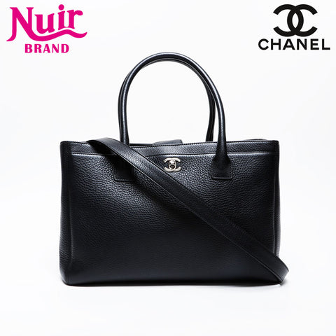 CHANEL No. 19 2014 Executive Tote Leather Tote Bag black WS21399