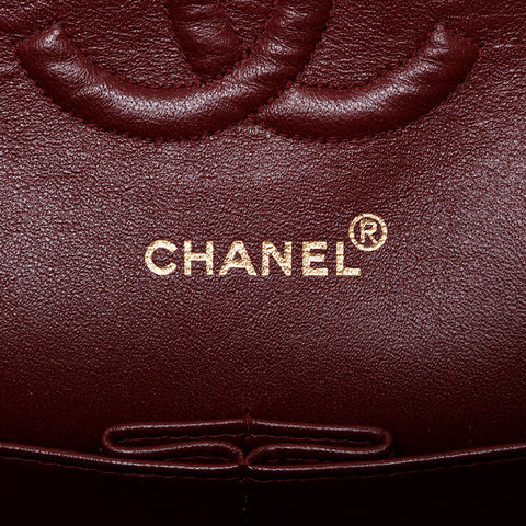 CHANEL No. 5 1997-1999 Matelasse 9.8" Lambskin Double Flap Shoulder Bag black WS21401