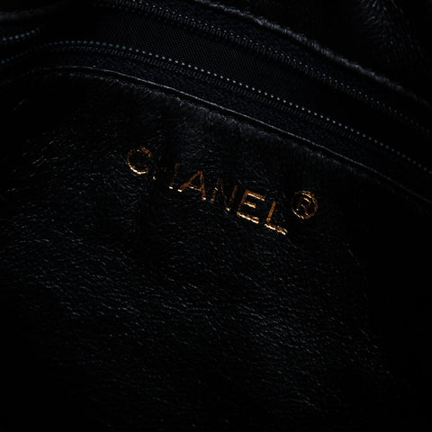 CHANEL No. 3 1994-1996 Triple Coco Lambskin Chain Shoulder Bag black WS21402