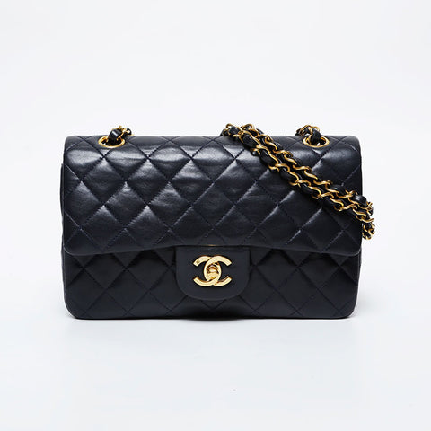 CHANEL 3rd Series 1994-1996 Matelasse 9.1" Double Flap Chain Shoulder Bag black WS21403