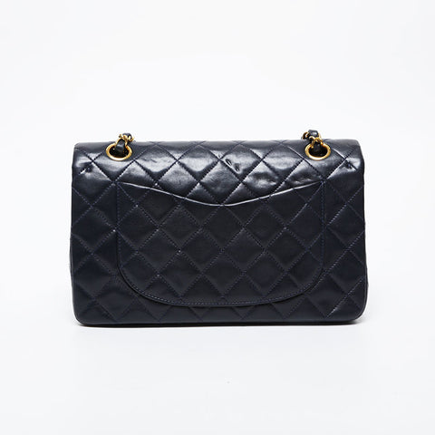 CHANEL 3rd Series 1994-1996 Matelasse 9.1" Double Flap Chain Shoulder Bag black WS21403