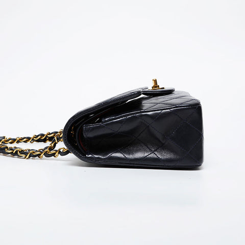 CHANEL 3rd Series 1994-1996 Matelasse 9.1" Double Flap Chain Shoulder Bag black WS21403