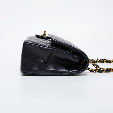 CHANEL 3rd Series 1994-1996 Matelasse 9.1" Double Flap Chain Shoulder Bag black WS21403