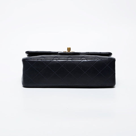 CHANEL 3rd Series 1994-1996 Matelasse 9.1" Double Flap Chain Shoulder Bag black WS21403