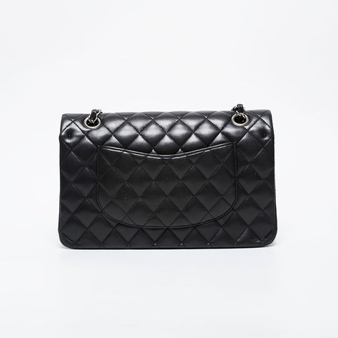 CHANEL 15th series 2011 Matelasse 9.8" Double Flap Lambskin Shoulder Bag black WS21404