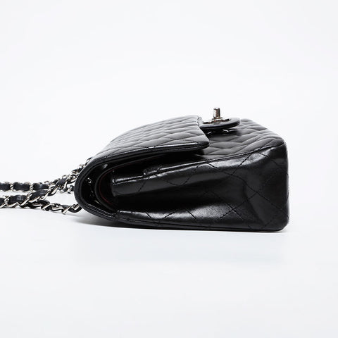 CHANEL 15th series 2011 Matelasse 9.8" Double Flap Lambskin Shoulder Bag black WS21404