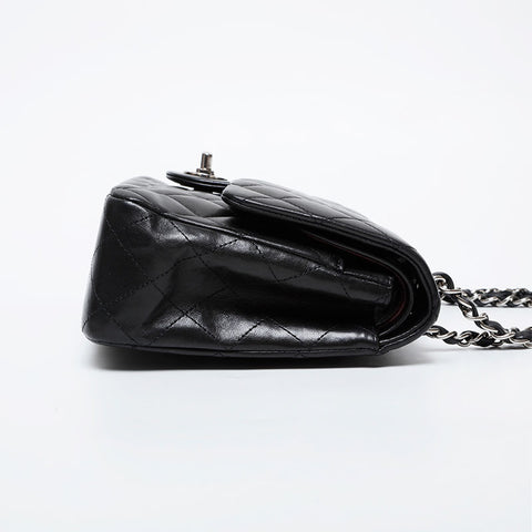 CHANEL 15th series 2011 Matelasse 9.8" Double Flap Lambskin Shoulder Bag black WS21404