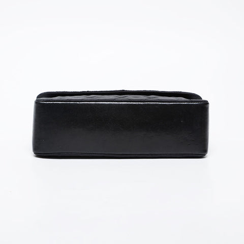 CHANEL No. 1 1998-1991 Satin Chain Matelasse Shoulder Bag black WS21405