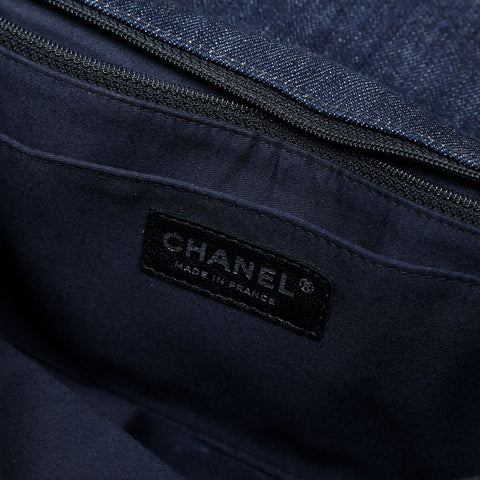 CHANEL 22nd Series 2016-2017 Denim Flap Chain Shoulder Bag Navy WS21406