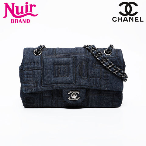 CHANEL 22nd Series 2016-2017 Denim Flap Chain Shoulder Bag Navy WS21406