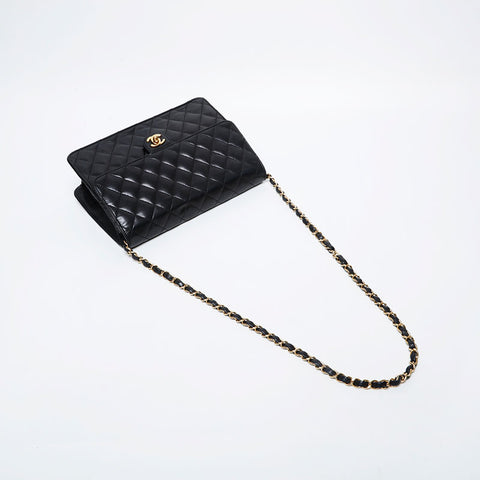 CHANEL No. 12 2008-2009 Matelasse Lambskin Chain Shoulder Bag black WS21408