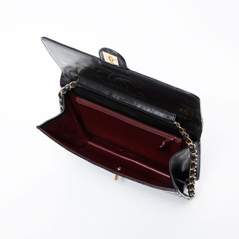 CHANEL No. 12 2008-2009 Matelasse Lambskin Chain Shoulder Bag black WS21408