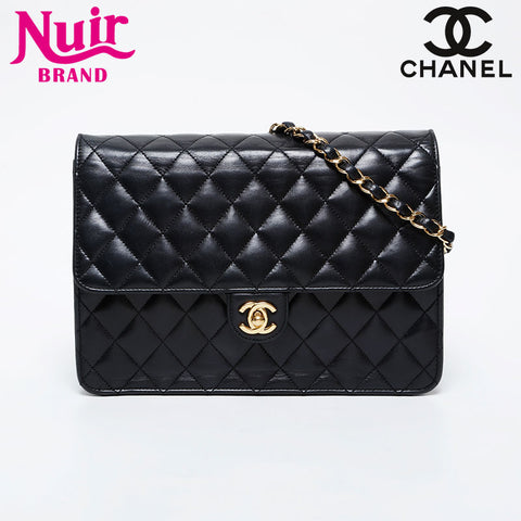 CHANEL No. 12 2008-2009 Matelasse Lambskin Chain Shoulder Bag black WS21408