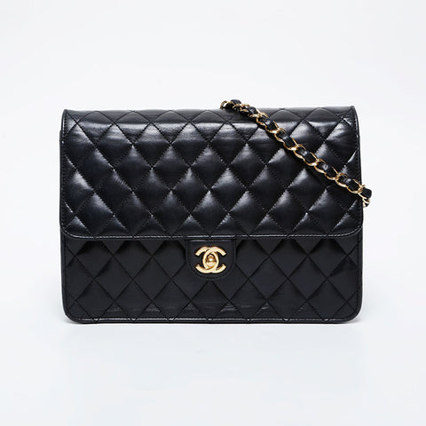 CHANEL No. 12 2008-2009 Matelasse Lambskin Chain Shoulder Bag black WS21408
