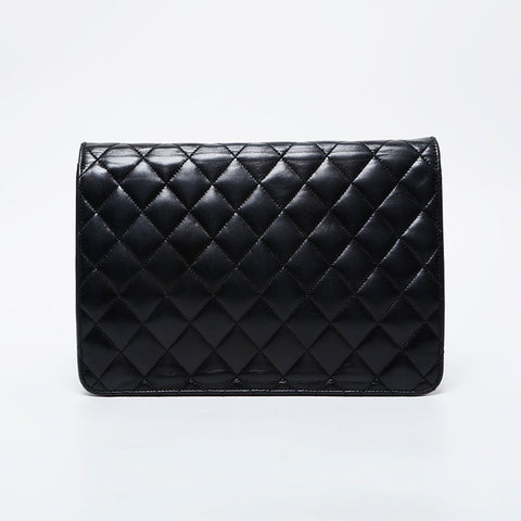 CHANEL No. 12 2008-2009 Matelasse Lambskin Chain Shoulder Bag black WS21408