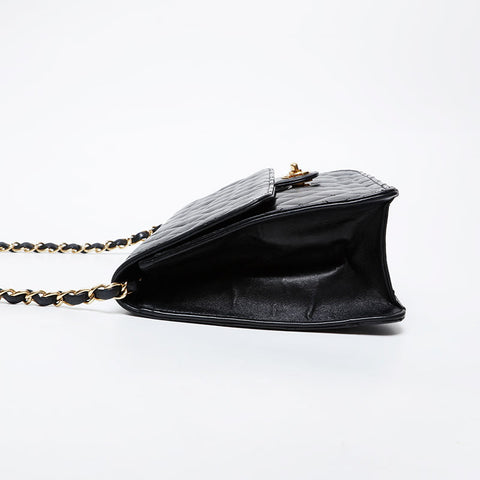 CHANEL No. 12 2008-2009 Matelasse Lambskin Chain Shoulder Bag black WS21408