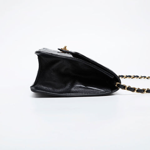 CHANEL No. 12 2008-2009 Matelasse Lambskin Chain Shoulder Bag black WS21408