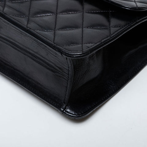 CHANEL No. 12 2008-2009 Matelasse Lambskin Chain Shoulder Bag black WS21408