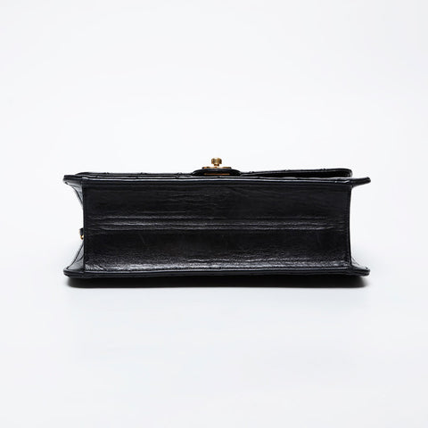 CHANEL No. 12 2008-2009 马特拉斯小羊皮链条单肩包 黑色 WS21408