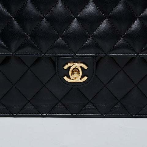 CHANEL No. 12 2008-2009 Matelasse Lambskin Chain Shoulder Bag black WS21408