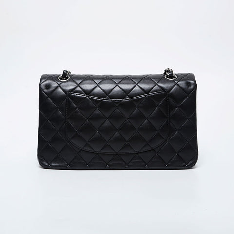 CHANEL 16th series 2012 Matelasse 9.8" Double Flap Lambskin Shoulder Bag black WS21409