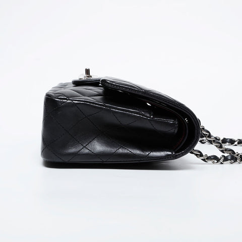 CHANEL 16th series 2012 Matelasse 9.8" Double Flap Lambskin Shoulder Bag black WS21409