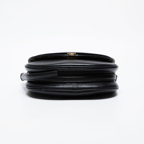 Salvatore Ferragamo Leather double flap Gancini Shoulder Bag black WS21410