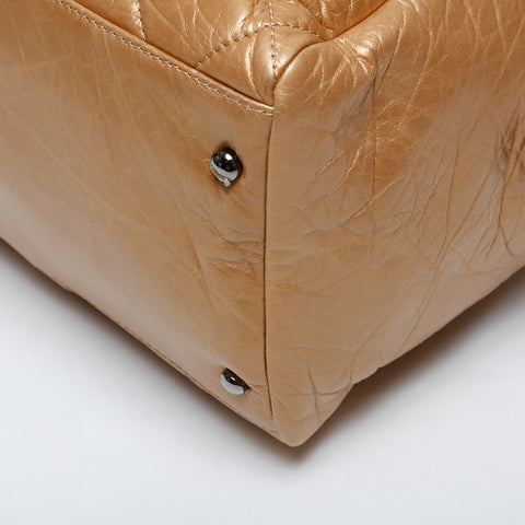 CHANEL 10 series 2005-2006 Lady Blade Matelasse Boston Shoulder Bag gold WS21414