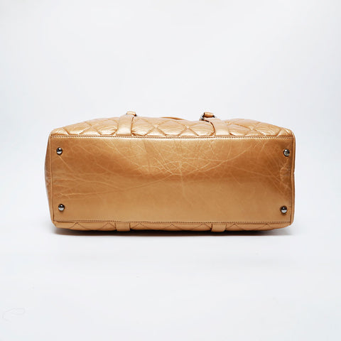 CHANEL 10 series 2005-2006 Lady Blade Matelasse Boston Shoulder Bag gold WS21414