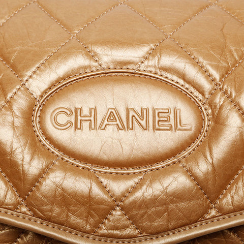 CHANEL 10 series 2005-2006 Lady Blade Matelasse Boston Shoulder Bag gold WS21414