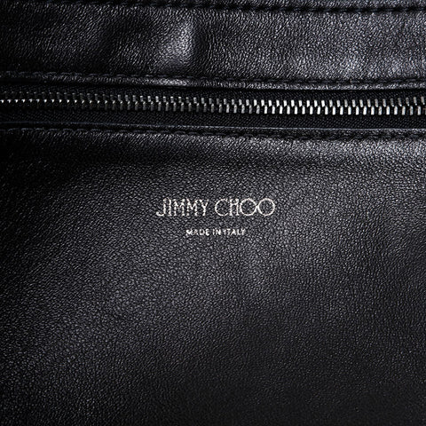 JIMMY CHOO Studded Leather Twist East West Tote Bag black WS21415