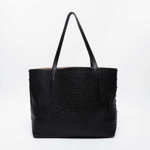 JIMMY CHOO Studded Leather Twist East West Tote Bag black WS21415