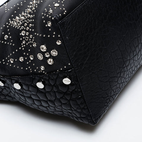 JIMMY CHOO Studded Leather Twist East West Tote Bag black WS21415