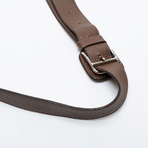 HERMES T-stamped Steve Buzas 35 Taurillon Clemence Taupe 2015 Shoulder Bag Brown WS21416
