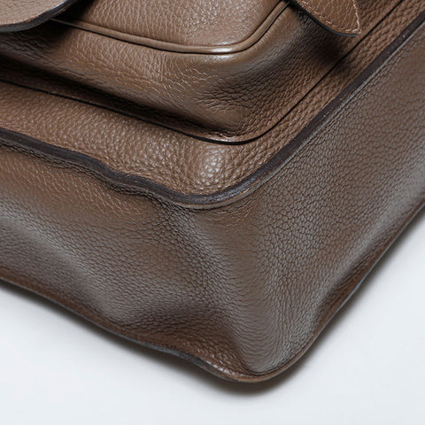 HERMES T-stamped Steve Buzas 35 Taurillon Clemence Taupe 2015 Shoulder Bag Brown WS21416