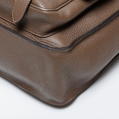HERMES T-stamped Steve Buzas 35 Taurillon Clemence Taupe 2015 Shoulder Bag Brown WS21416