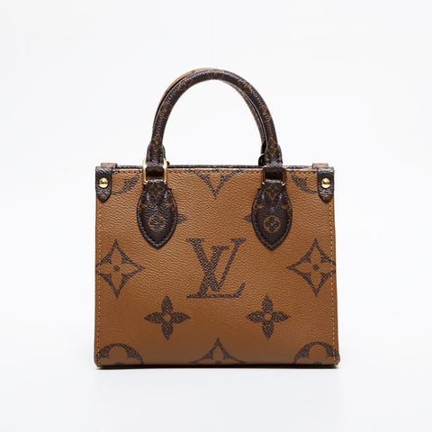 LOUIS VUITTON Monogram Giant On-the-Go BB Handbag Brown WS21417