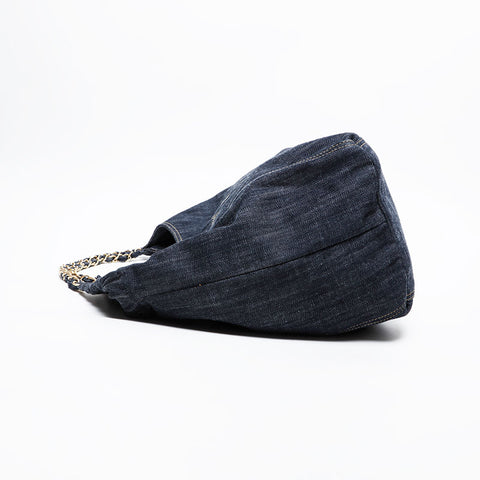 CHANEL No. 11 2007-2008 Denim COCO Mark Tote Bag Navy WS21420