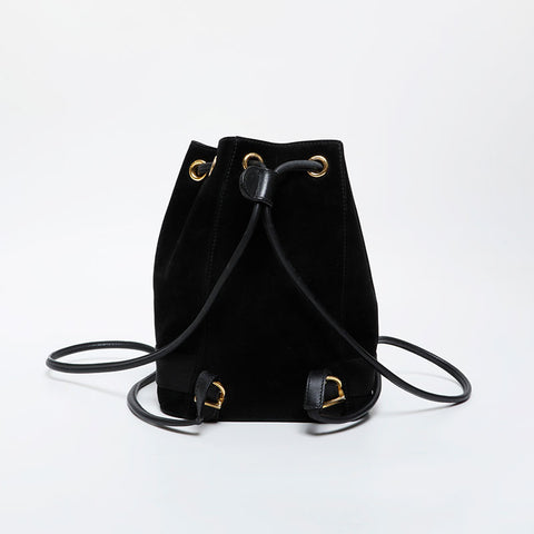 Salvatore Ferragamo Vara Drawstring Bag in Suede Backpack Â· Daypack black WS21421
