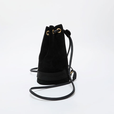Salvatore Ferragamo Vara Drawstring Bag in Suede Backpack Â· Daypack black WS21421