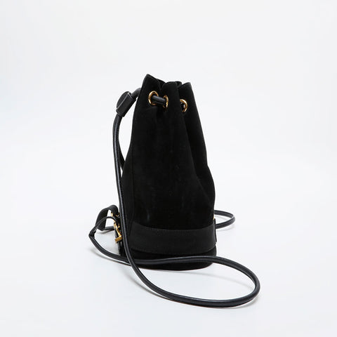 Salvatore Ferragamo Vara Drawstring Bag in Suede Backpack Â· Daypack black WS21421