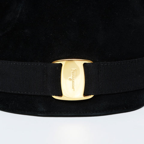 Salvatore Ferragamo Vara Drawstring Bag in Suede Backpack Â· Daypack black WS21421